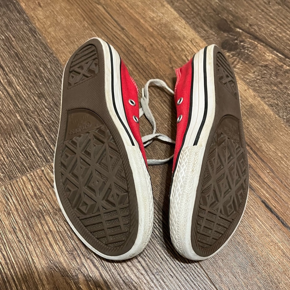 Converse Red Sneakers with White Laces and Rubber Toe Cap - Picture 2 of 7